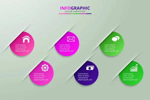 Moderna Företag Infographics Cirkel Origami Stil Vektor Illustration — Stock vektor