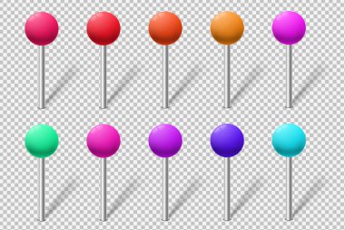 Renkli harita işaretleyicileri kümesi