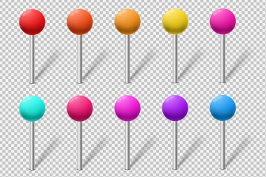 Renkli harita işaretleyicileri kümesi