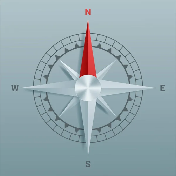 Papírový Střihací Kompas Stínem Origami Stylu — Stockový vektor