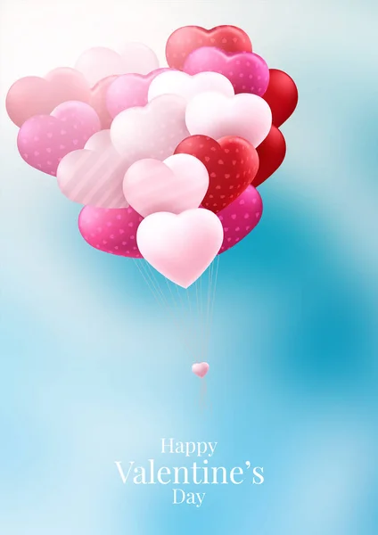 Valentine Day Background Heart Balloons — Stock Vector