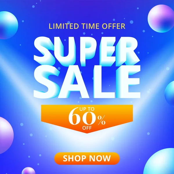 Super Sale Banner Templete Design Media Promotions — стоковый вектор