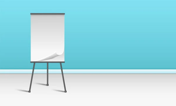 Empty White Marker Presentation Board Floor Stand — Stock Vector