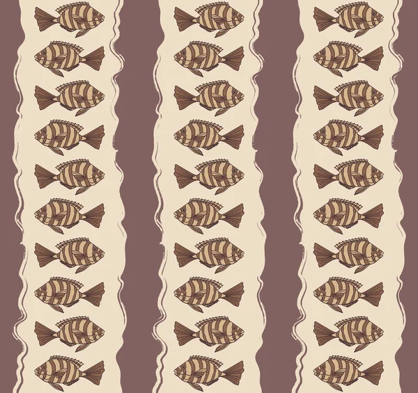 Texture transparente avec des poissons . — Image vectorielle