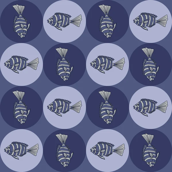Texture transparente avec des poissons . — Image vectorielle