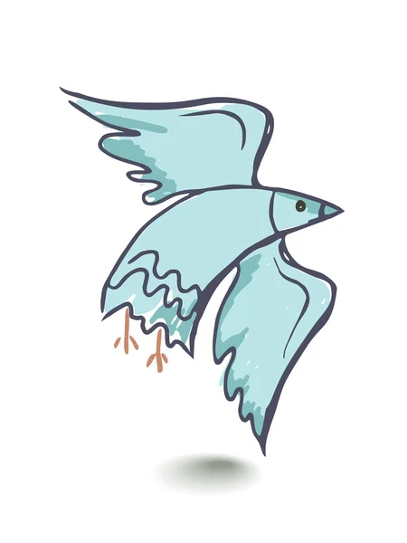 벡터 그래픽, 예술적 이고 정형화 된 평화의 비둘기 형상 — 스톡 벡터