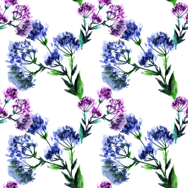 Motif sans couture bouquet aquarelle Fleurs — Image vectorielle