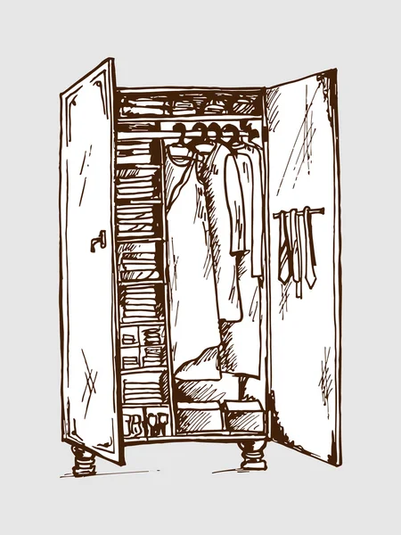 Векторная иллюстрация шкафа для одежды — стоковый вектор