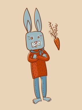Akıllı tavşan ve havuç resim ofset