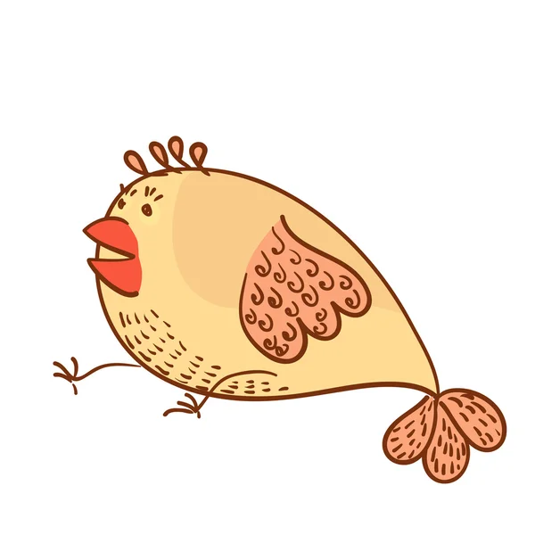 Shocked chicken on white background vector illustration — Stock Vector