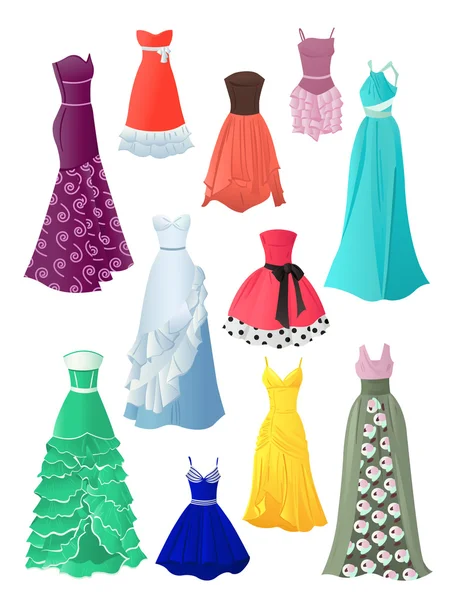 Conjunto de vestidos de fiesta — Vector de stock