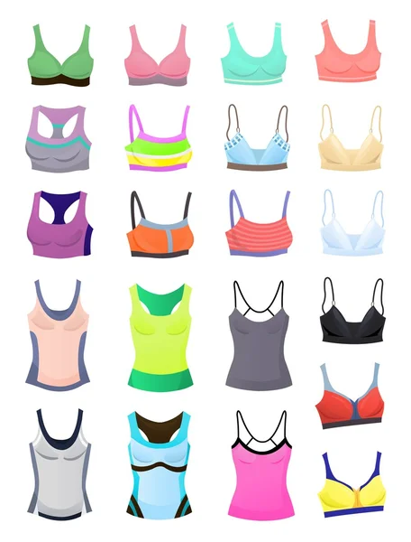 Sports bras and t-shirts — Stock Vector