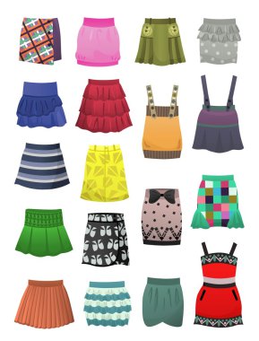 Children's skirts and sundresses clipart