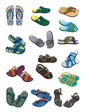 Men's flip flops and sandals clipart