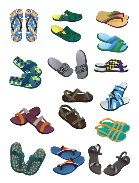 Chanclas y sandalias para hombre — Archivo Imágenes Vectoriales