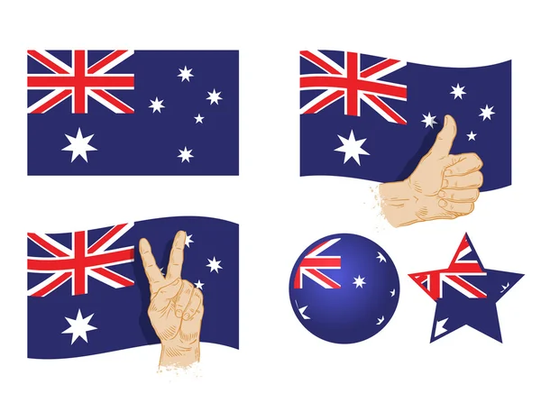 Bandeira da Austrália. Conjunto de ícones vetoriais — Vetor de Stock