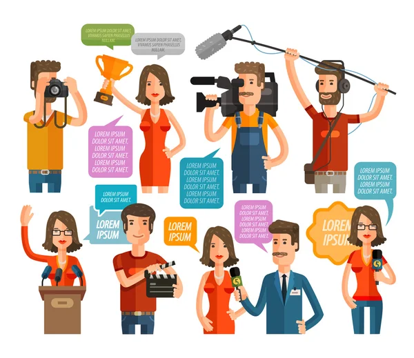 Televisão e cinema ícones set. ilustração vetorial —  Vetores de Stock