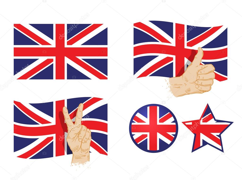 England, britain, uk flag. vector illustration