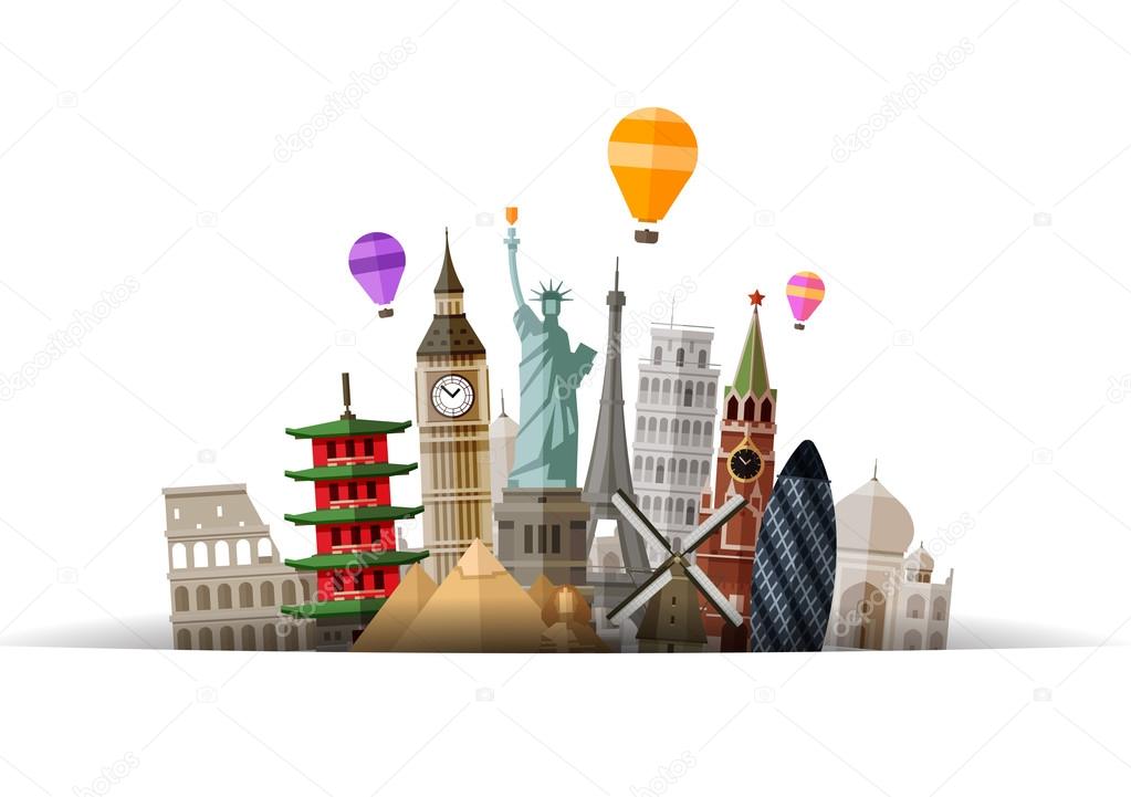 Historic architecture isolated on white background. vector illustration