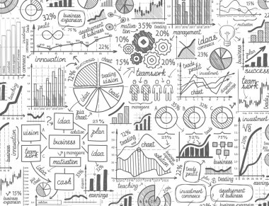 Infographic vektör iş grafikleri doodles