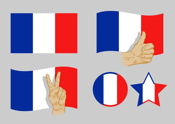 Conjunto de ícones da bandeira da França. ilustração vetorial — Vetor de Stock