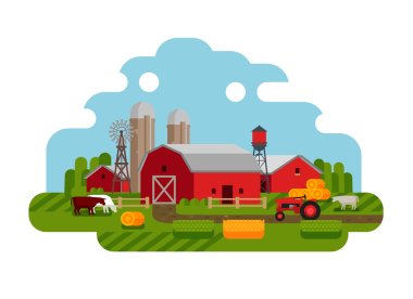 vector illustration of Agriculture and Farming icons clipart