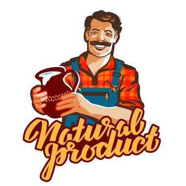süt vektör logo inek. çiftçi ya da mandıra simgesi