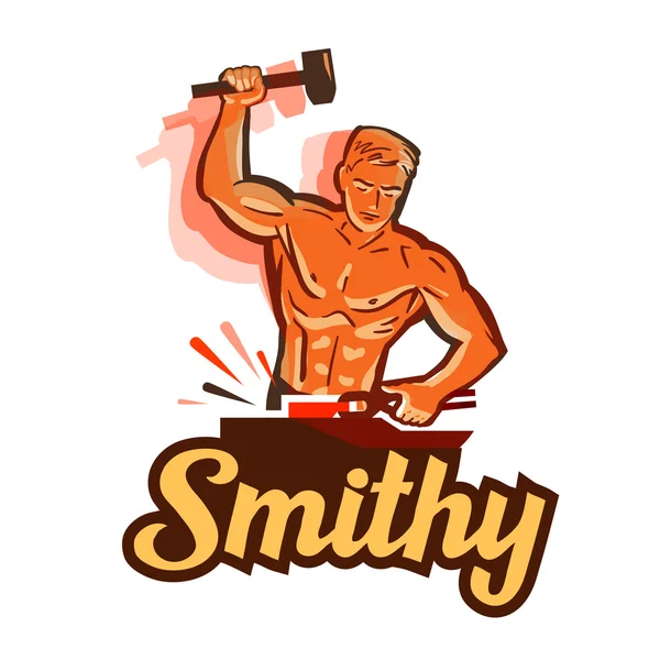 Smithy vector logo. smid of hamer pictogram — Stockvector