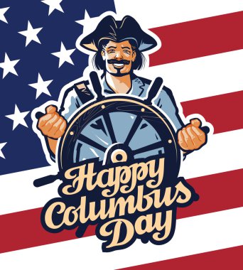 Columbus günü kutlu olsun. Vektör çizim