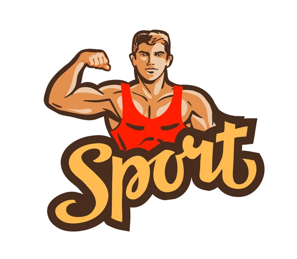 Logo vettoriale palestra. bodybuilding, fitness o icona dello sport — Vettoriale Stock