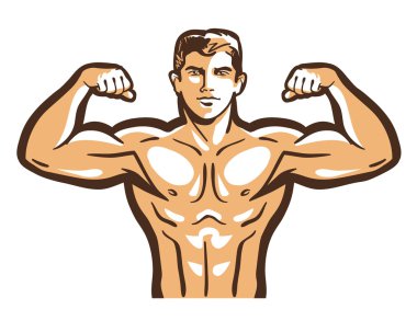 spor salonu vektör logosu. vücut geliştirmeci, vücut geliştirme ya da spor simgesi