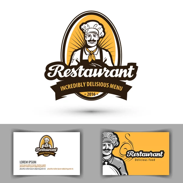Εστιατόριο λογότυπο φορέα. καφετέρια, εστιατόριο ή μπιστρό εικονίδιο — Διανυσματικό Αρχείο