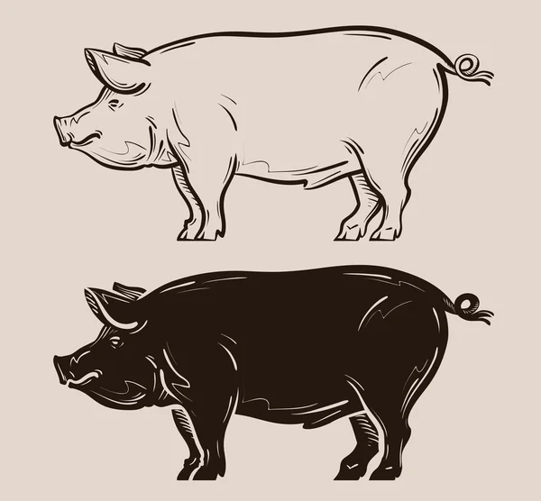 Pig vector logo. farm, pork, piggy icon — Stock Illustration Pig vector logo. farm, pork, piggy icon Stock Vector