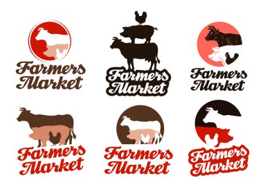 çiftlik vektör logosu. Hayvancılık tarım veya Hayvancılık simgesi