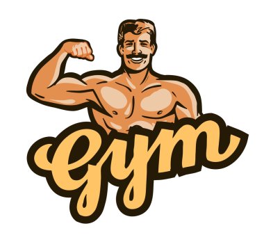 gym vector logo. sport, fitness or bodybuilding icon