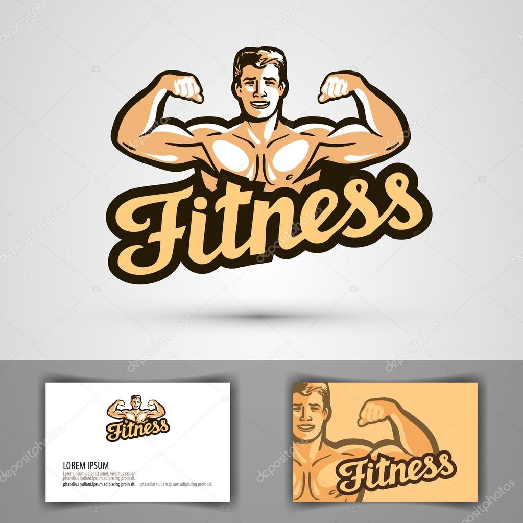 Fitness vector logo. gym or bodybuilding icon