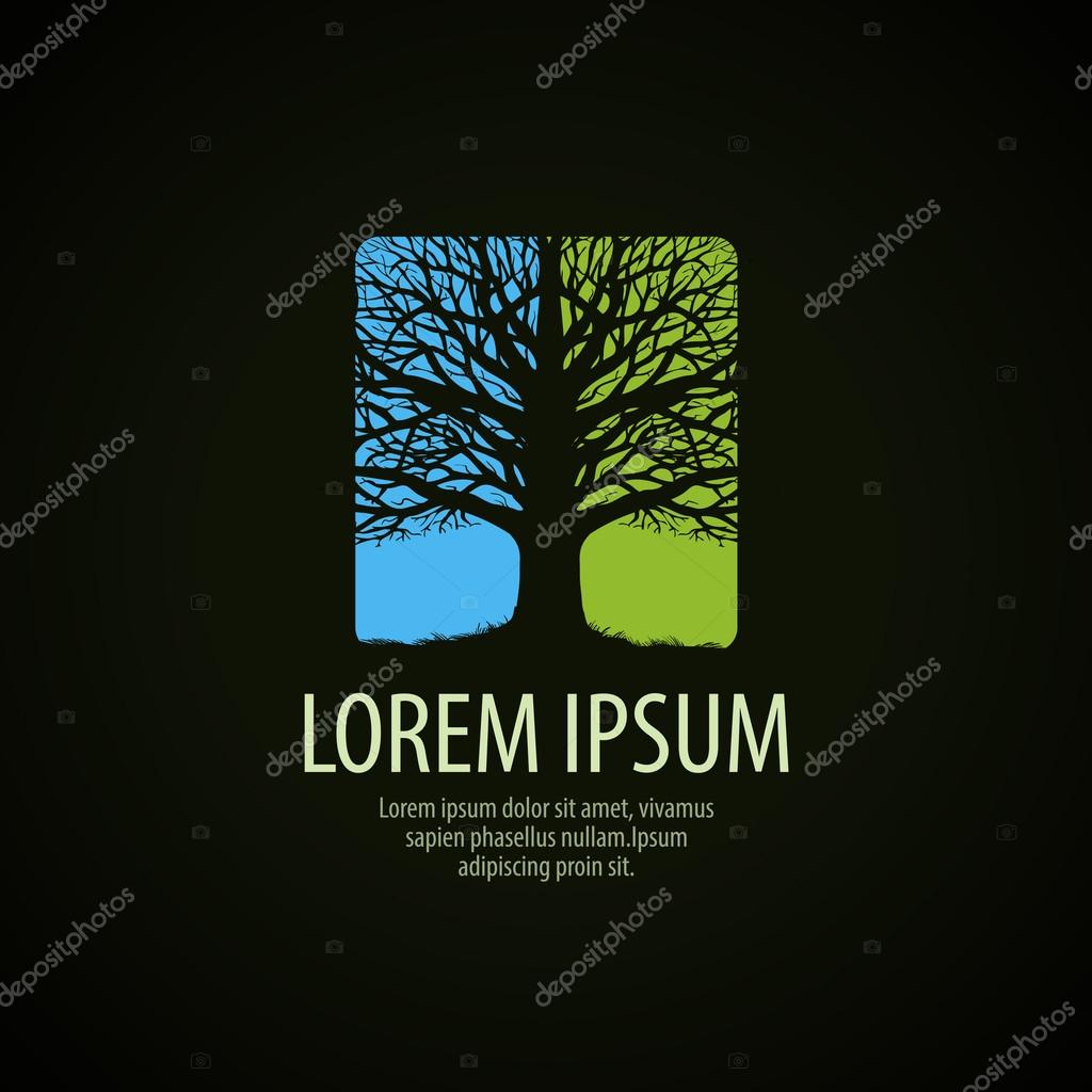 Tree logo. Nature, environment ecology icon Vector illustration