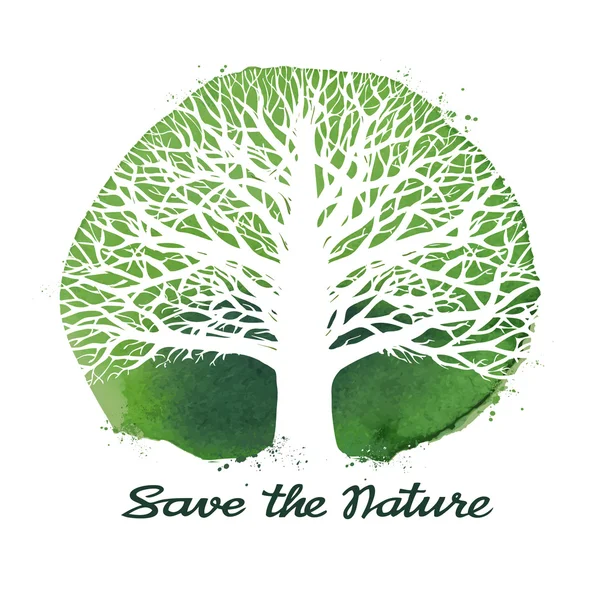 Fa-vektoros logo. Ökológia, szimbólum jellegű. Környezet, lombtalan fa ikon — Stock Vector