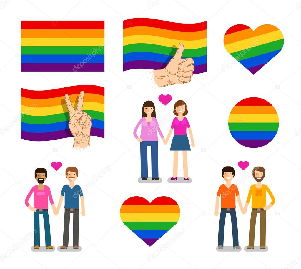 Symbol, logo, flag LGBT. Lesbian Gay Bisexual Transgender icons