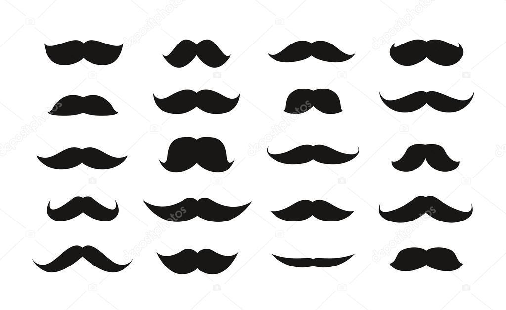 Moustache isolated on white background. Vector illustration