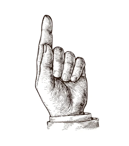 Hand med pekfingret. Vektorillustration — Stock vektor