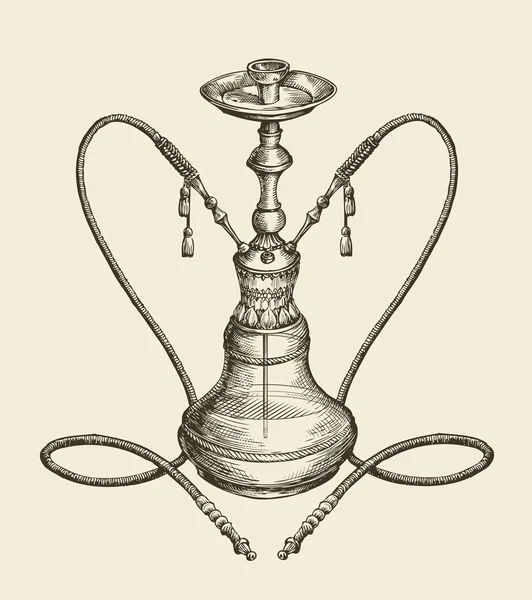 Hookah, palenia tytoniu. Ilustracja wektorowa — Wektor stockowy