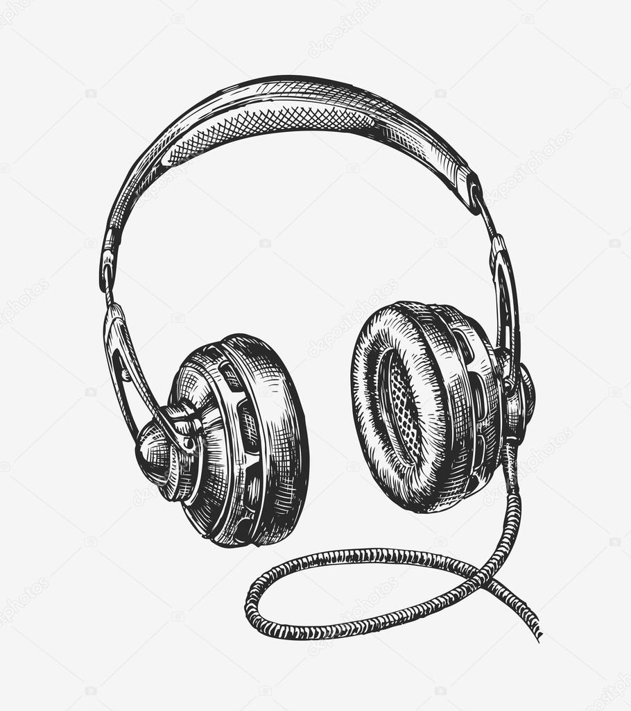 Kopfhörer Gezeichnet Kopfhörer Gezeichnet
