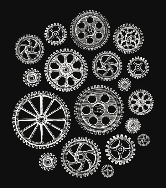 Kugghjul och redskap. Vektorillustration — Stock vektor