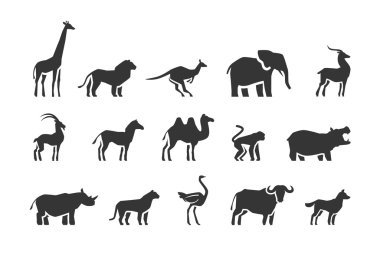 Hayvanlar Icons set vektör