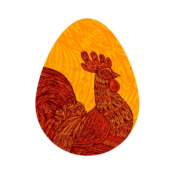 Œuf de poule. Poulet, coq ou coq. Illustration vectorielle — Image vectorielle