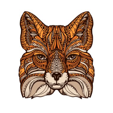 Etnik süslü taş gibi. Dekoratif elemanları ile çizilmiş vektör çizim el