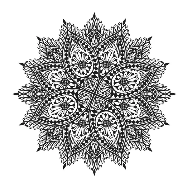 Mandala. Dekorativa blommor prydnad. Vektorillustration av etnisk stil — Stock vektor