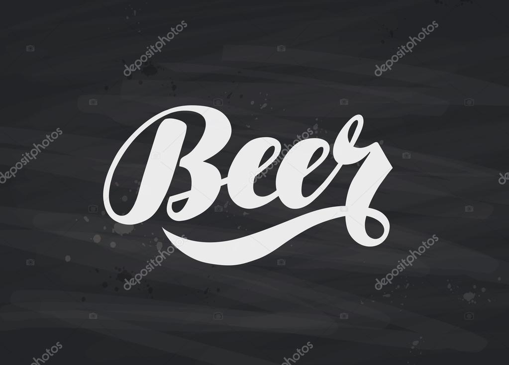 Etiqueta de cerveza. Letras de mano. Ilustración vectorial Vector de ...