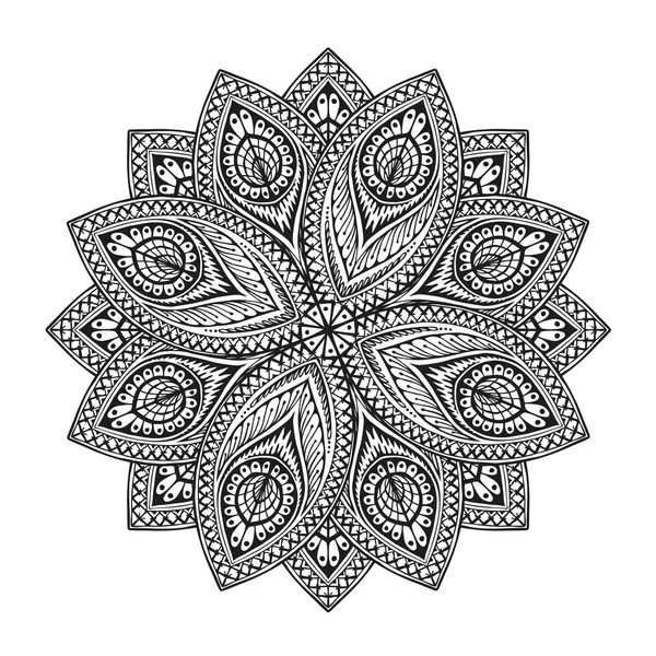 Mandala. Decoratieve bloemen of kruiden patroon. Vectorillustratie van etnische stijl — Stockvector